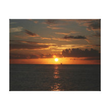 Navigation dans le coucher du soleil impression sur toile