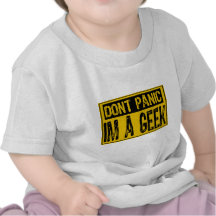 Ne paniquent pas le signe Im un geek - jaune/noir T-shirt
