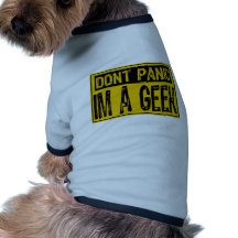 Ne paniquent pas le signe Im un geek - jaune/noir Manteaux Pour Animaux Domestiques