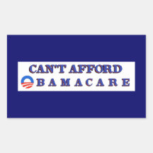 Ne peut pas avoir les moyens Obamacare Autocollants Rectangulaires