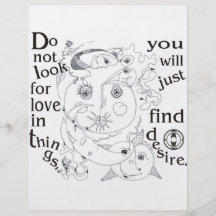Ne regardez pas l'amour dans les choses, désir de  prospectus