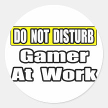 Ne touchez pas… au jeu au travail adhésifs ronds