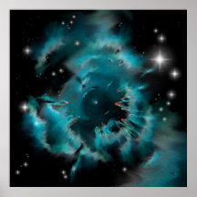 Nébuleuse bleue des étoiles Proto Posters
