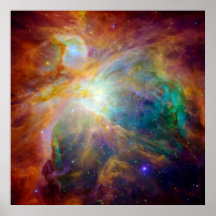 Nébuleuse d'Orion (télescopes de Hubble et de Spit Poster