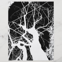NÉGATIF NOIR ET BLANC D'ARBRE WEBBY PROSPECTUS PERSONNALISÉS