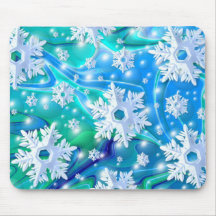 Neige bleue tapis de souris
