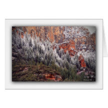 Neige de canyon de crique de chêne cartes de vœux
