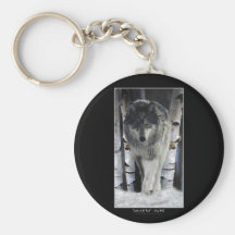 Neige de loup gris et de forêt porte-clé