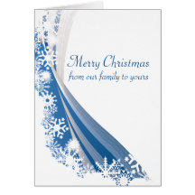 Neige effilée bleue et blanche carte