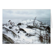 Neige et roches cartes de vœux