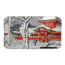 Neige fraîche dans le tombeau Kyoto de hachiman d' Coque Case-Mate iPhone 3