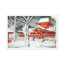 Neige fraîche dans le tombeau Kyoto de hachiman d' Impression Sur Toile