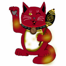 neko rouge w/hammer de maneki photo sculpture