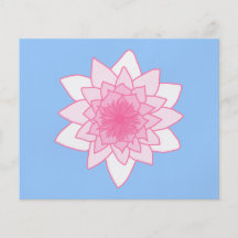 Nénuphar. Assez rose et bleu-clair. Tract Personnalisé