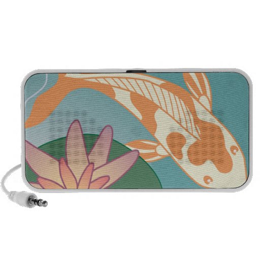 nénuphar et art japonais de vecteur de koi haut-parleur mobile