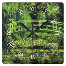 Nénuphars blancs par Monet, impressionisme vintage Horloges Murales