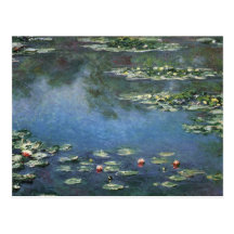 Nénuphars, Monet, fleurs vintages d'impressionisme Cartes Postales