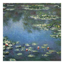 Nénuphars, Monet, fleurs vintages d'impressionisme Invitations