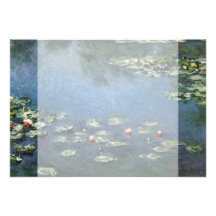 Nénuphars, Monet, fleurs vintages d'impressionisme Invitation Personnalisable