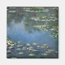 Nénuphars, Monet, fleurs vintages d'impressionisme Aimant Pour Réfrigérateur