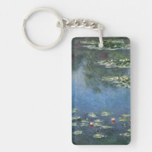 Nénuphars, Monet, fleurs vintages d'impressionisme Porteclés