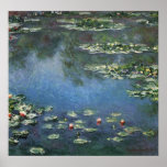 Nénuphars, Monet, fleurs vintages d'impressionisme Posters