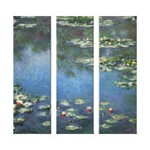 Nénuphars, Monet, fleurs vintages d'impressionisme Toile Tendue