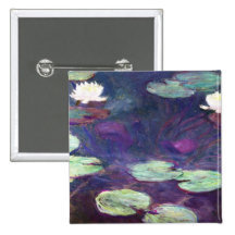 Nénuphars, rose, Claude Monet 1897-99 frais, vieux Pin's Avec Agrafe
