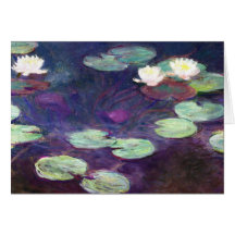 Nénuphars, rose, Claude Monet 1897-99 frais, vieux Cartes De Vœux