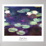 Nénuphars, rose, Claude Monet 1897-99 frais, vieux Posters