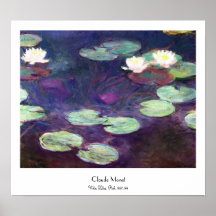 Nénuphars, rose, Claude Monet 1897-99 frais, vieux Posters