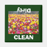 NETTOYEZ les fleurs sales de tulipes de magents de Magnets Pour Réfrigérateur