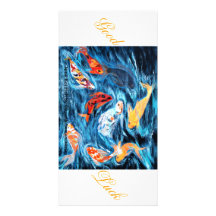 Neuf poissons de Koi Photocarte Personnalisée