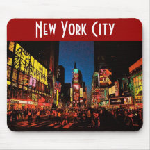 New York City (néon) Mousepad Tapis De Souris