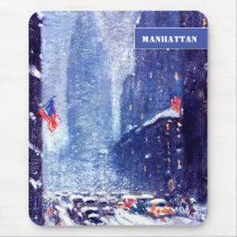New York, Manhattan. Cadeau Mousepad de Noël Tapis De Souris