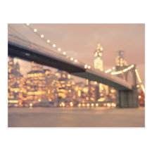 New York - pont rêveur de Bokeh Brooklyn Carte Postale