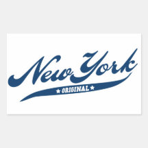 New York Sticker En Rectangle