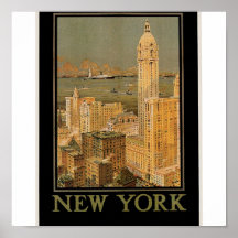 New York vintage de Glasgow par la ligne d'ancre Affiches