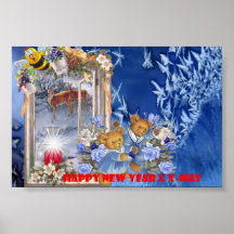 newyear, Noël Affiche