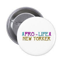 Newyorkais contre l'avortement et l'euthanasie badge avec épingle