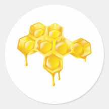 Nid d'abeilles avec du miel d'égoutture autocollant