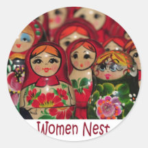 Nid de femmes, poupées russes d'emboîtement autocollant