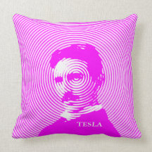 Nikola Tesla en magenta Coussin