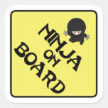 Ninja à bord sticker carré
