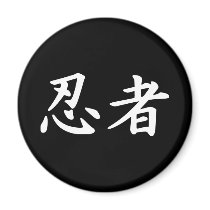 Ninja dans le kanji japonais magnets