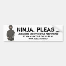 Ninja, svp ! autocollant pour voiture