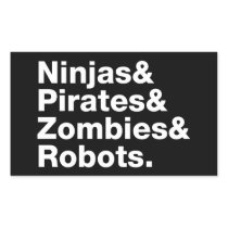 Ninjas et pirates et zombis et robots autocollants