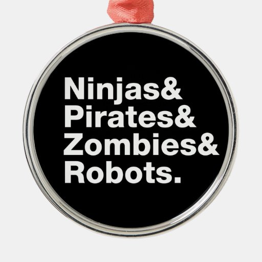 Ninjas et pirates et zombis et robots décorations de noël