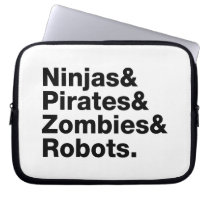 Ninjas et pirates et zombis et robots housses pour ordinateur portable