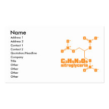 nitroglycérine modèles de cartes de visite